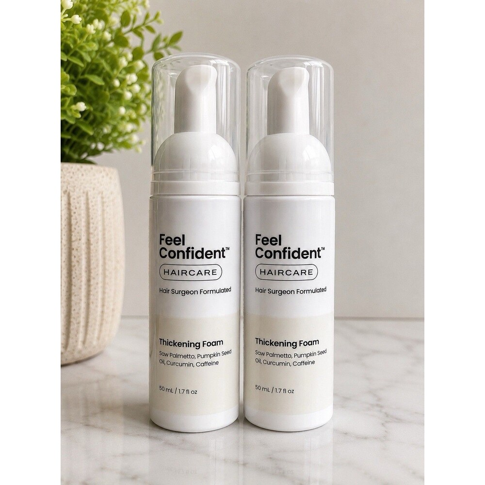 2x Feel Confident Thickening Foam 1.7 oz Haircare Hair Growth Volumizing NEW